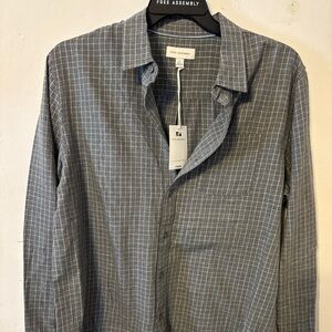 Free Assembly Gray Checkered Shirt Men’s Large (L) NWT